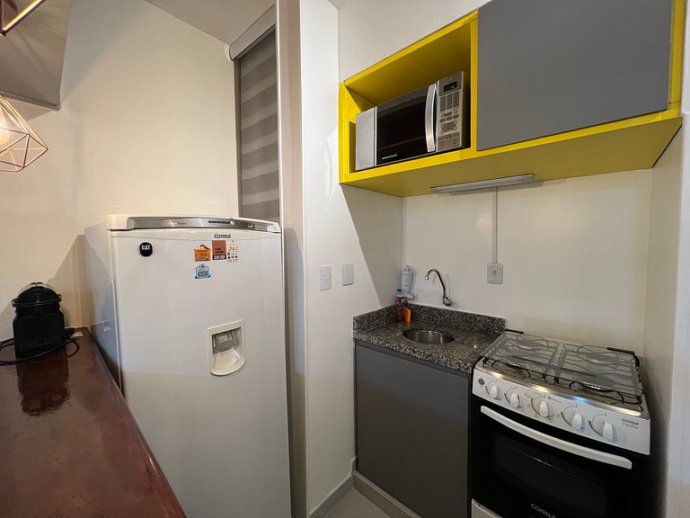Studio internet rápida garagem ar condicionado