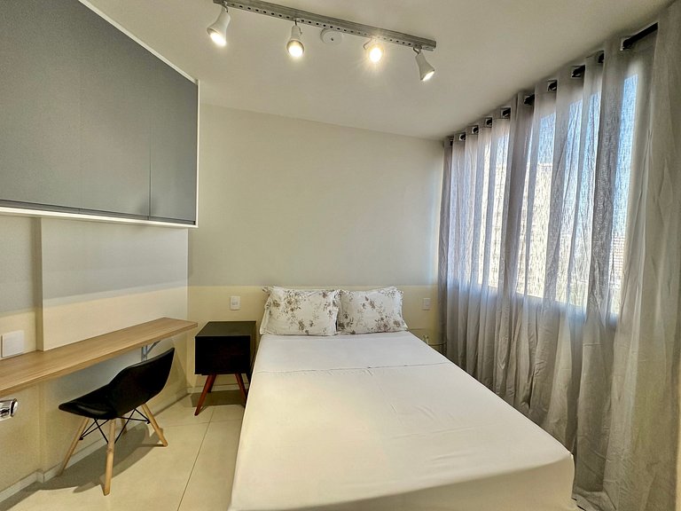 Studio Design com Varanda e Vista a 2 min do Metrô