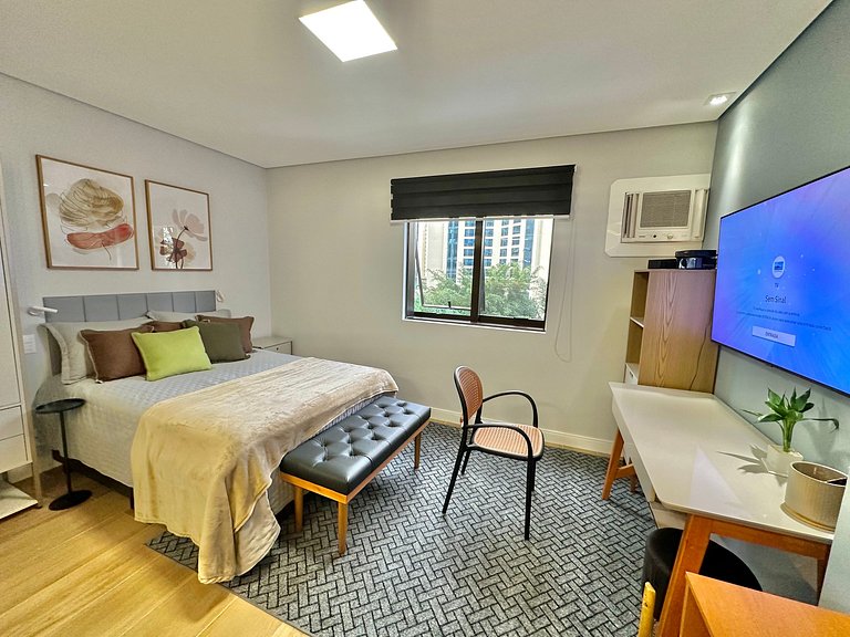 Flat sofisticado em Moema a 5 min. estação metrô e vaga de g