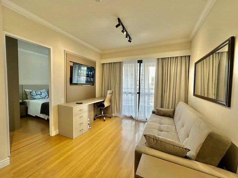 Flat Conforto Andar Alto c/ Varanda | The Palace