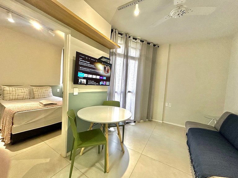 Studio Design com Varanda e Vista a 2 min do Metrô