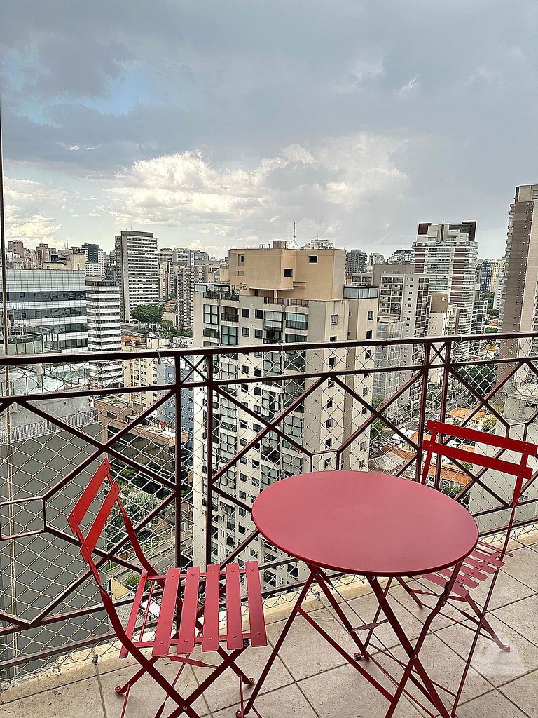 Flat Andar Alto Vila Olímpia 2Qts Garagem e Wi-Fi