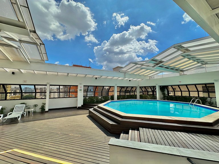 Flat sofisticado em Moema a 5 min. estação metrô e vaga de g