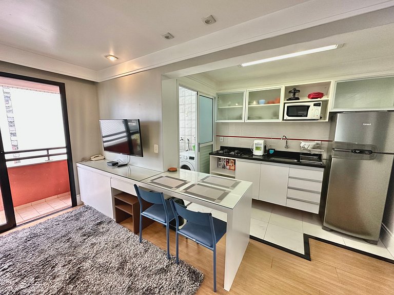 Flat Berrini 2 quartos, 2 suítes, estacionamento gratuito