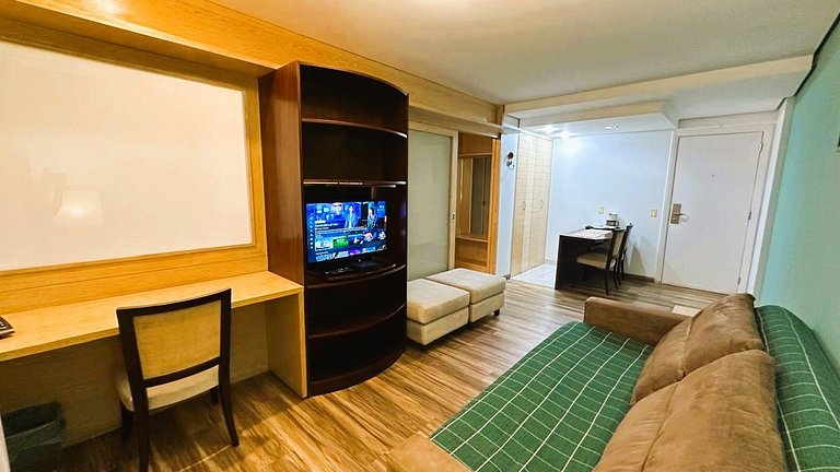 Flat Moema garagem internet rápida e serviços