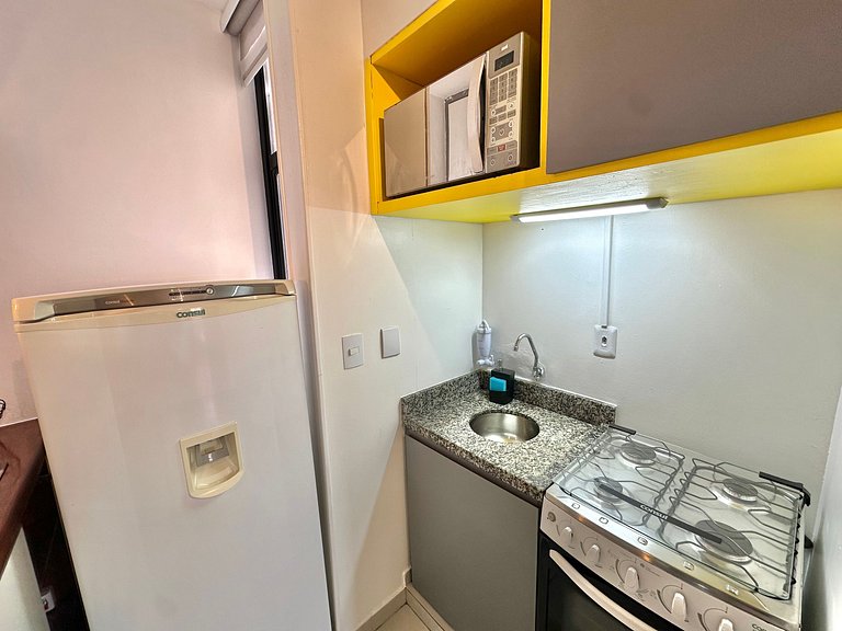 Studio internet rápida garagem ar condicionado