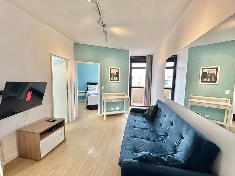 Studio internet rápida garagem ar condicionado