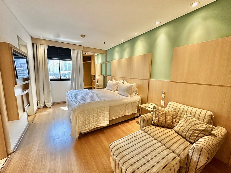 Flat Moderno Nações Unidas c/ Limpeza Diária